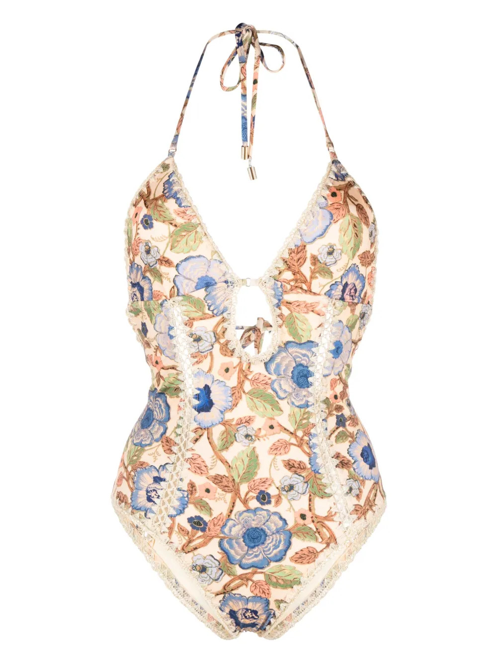 ZIMMERMANN Junie crochet-trim Swimsuit - Farfetch | Farfetch Global