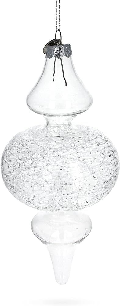 Triple Oval Finial - Blown Clear Glass Christmas Ornament 6.6 Inches (76 mm) | Amazon (US)