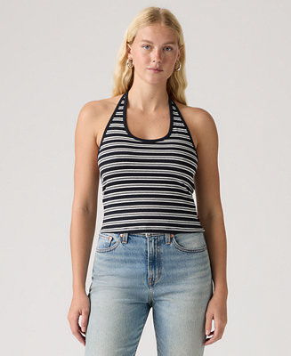 Women's Ella Striped Halter Crop Top | Macy's