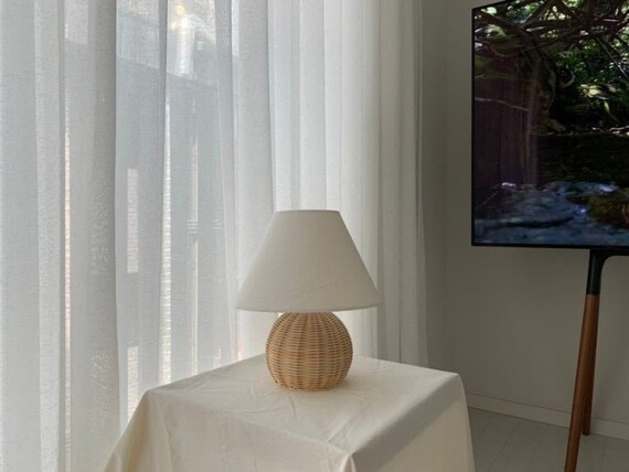 Large Sized Rattan Lamp Woven Light Shade Wicker Table Lamp | Etsy | Etsy (US)