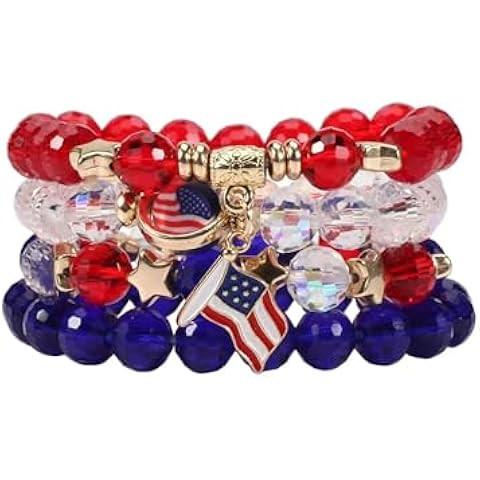 American Flag 4th of July Bracelets for Women Girls Christmas Halloween Valentine's Day St. Patri... | Amazon (US)