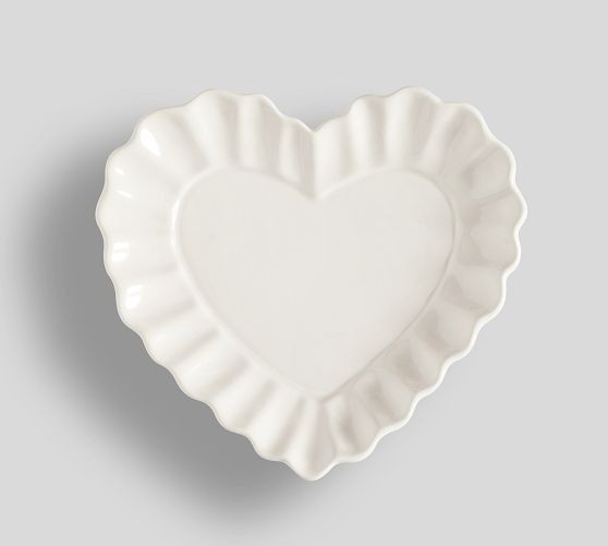 Heirloom Scalloped Heart Stoneware Appetizer Plates - Set of 4 | Pottery Barn (US)