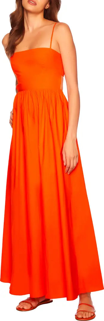 Cutout Cotton Poplin Maxi Sundress | Nordstrom