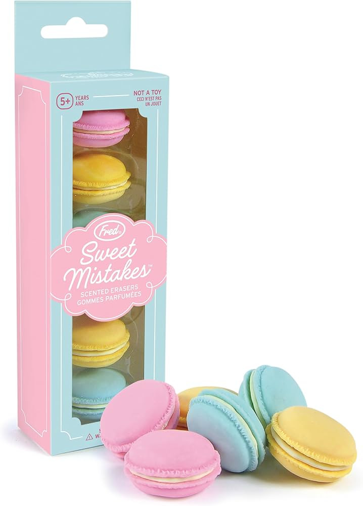 Genuine Fred Sweet Mistakes Macaron Erasers, Set of 6, Scented, Fun for School, Home, or Office | Amazon (US)