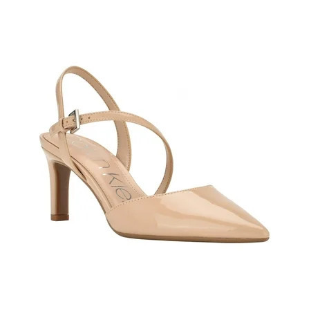 Calvin Klein Womens Loden Patent Pointed Toe Slingback Heels | Walmart (US)