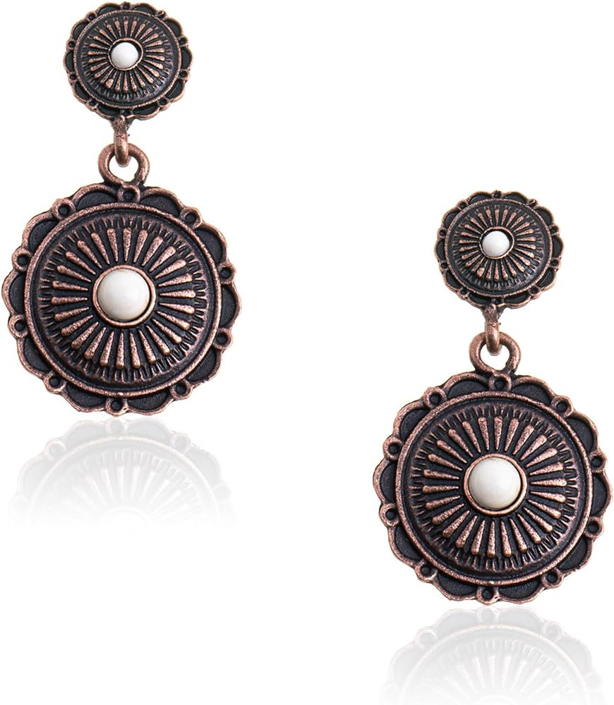 Rustic Couture's Western Turquoise Earrings for Women Statement Western Country Jewelry | Amazon (US)