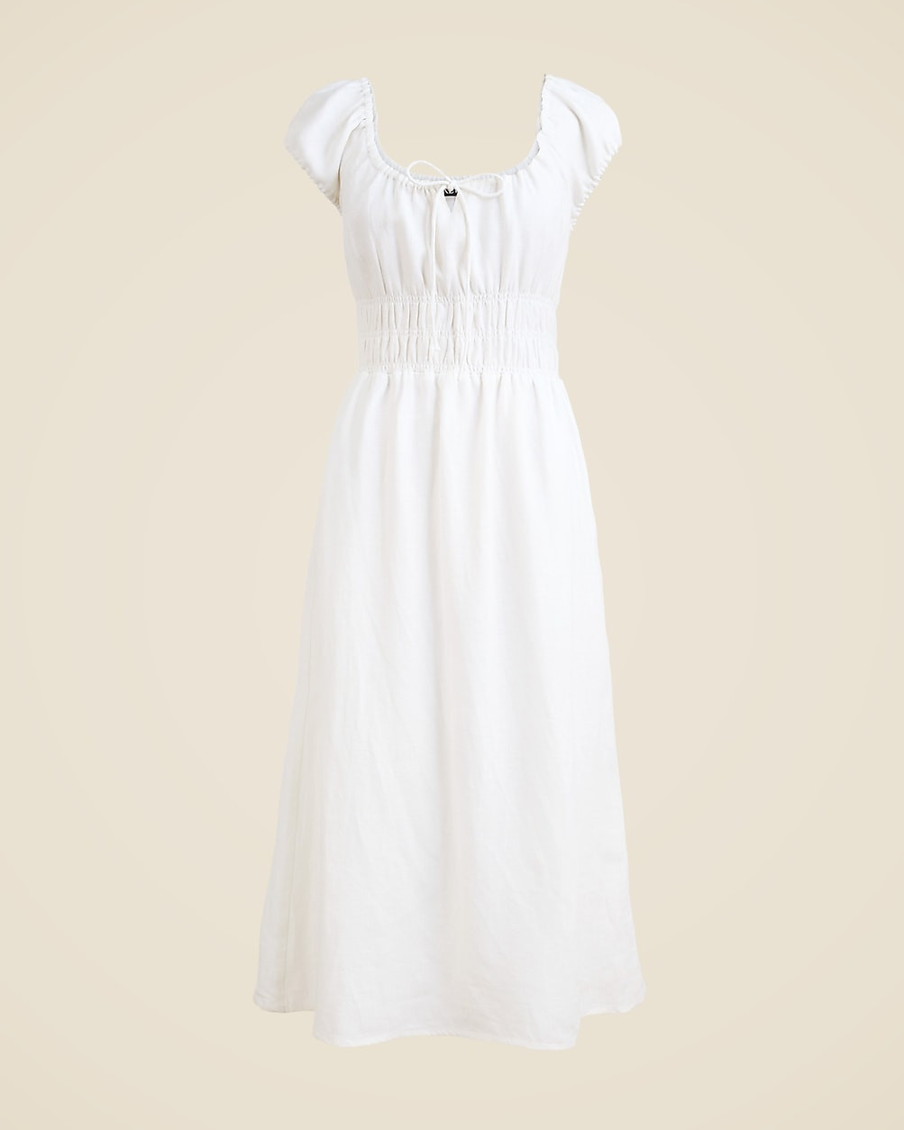 Cap-sleeve midi dress in linen | J. Crew US