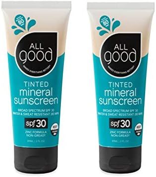 All Good Tinted Mineral Sport Sunscreen Lotion for Face & Body - UVA/UVB Broad Spectrum, SPF 30, Cor | Amazon (US)