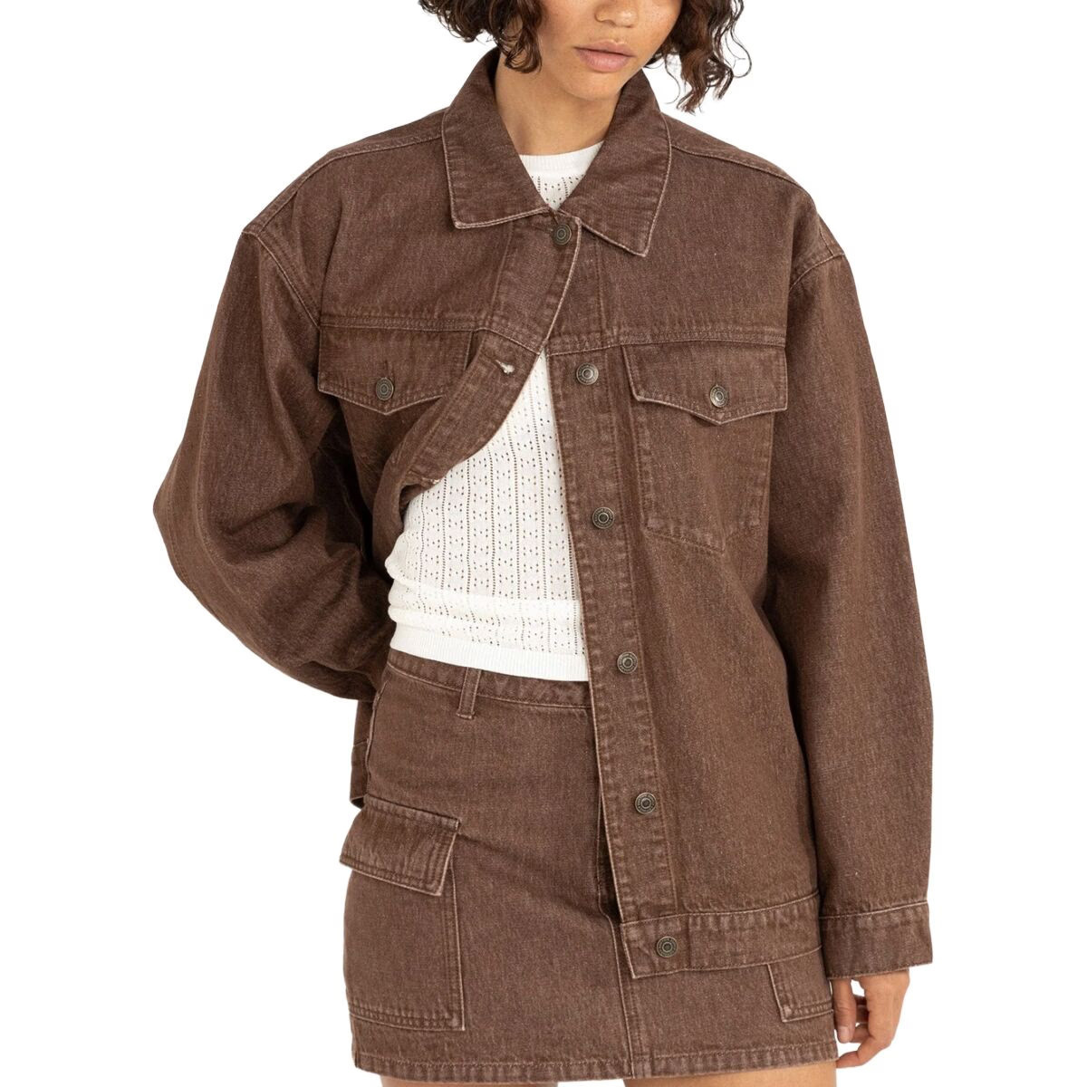 Rhythm Oversized Denim Jacket - Women's Dark Brown, S | Backcountry