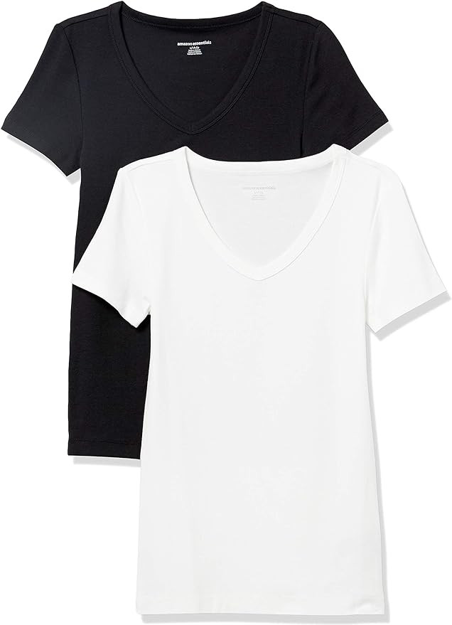 Amazon Essentials Womens Slim-Fit Short-Sleeve V-Neck T-Shirt | Amazon (US)