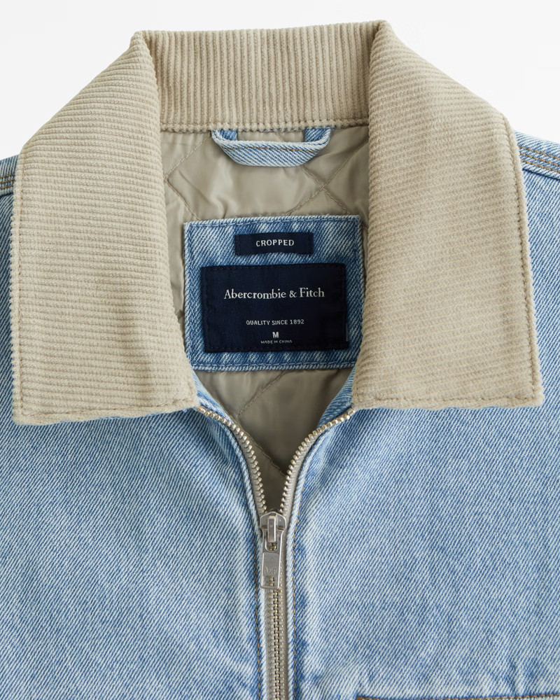 Cropped Zip Workwear Jacket | Abercrombie & Fitch (US)