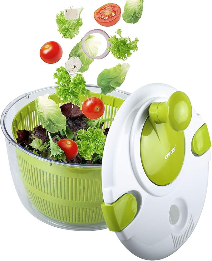 OVOS Salad Spinner Large 5 Quarts Fruits and Vegetables Dryer Quick Dry Design BPA Free Dry off a... | Amazon (US)