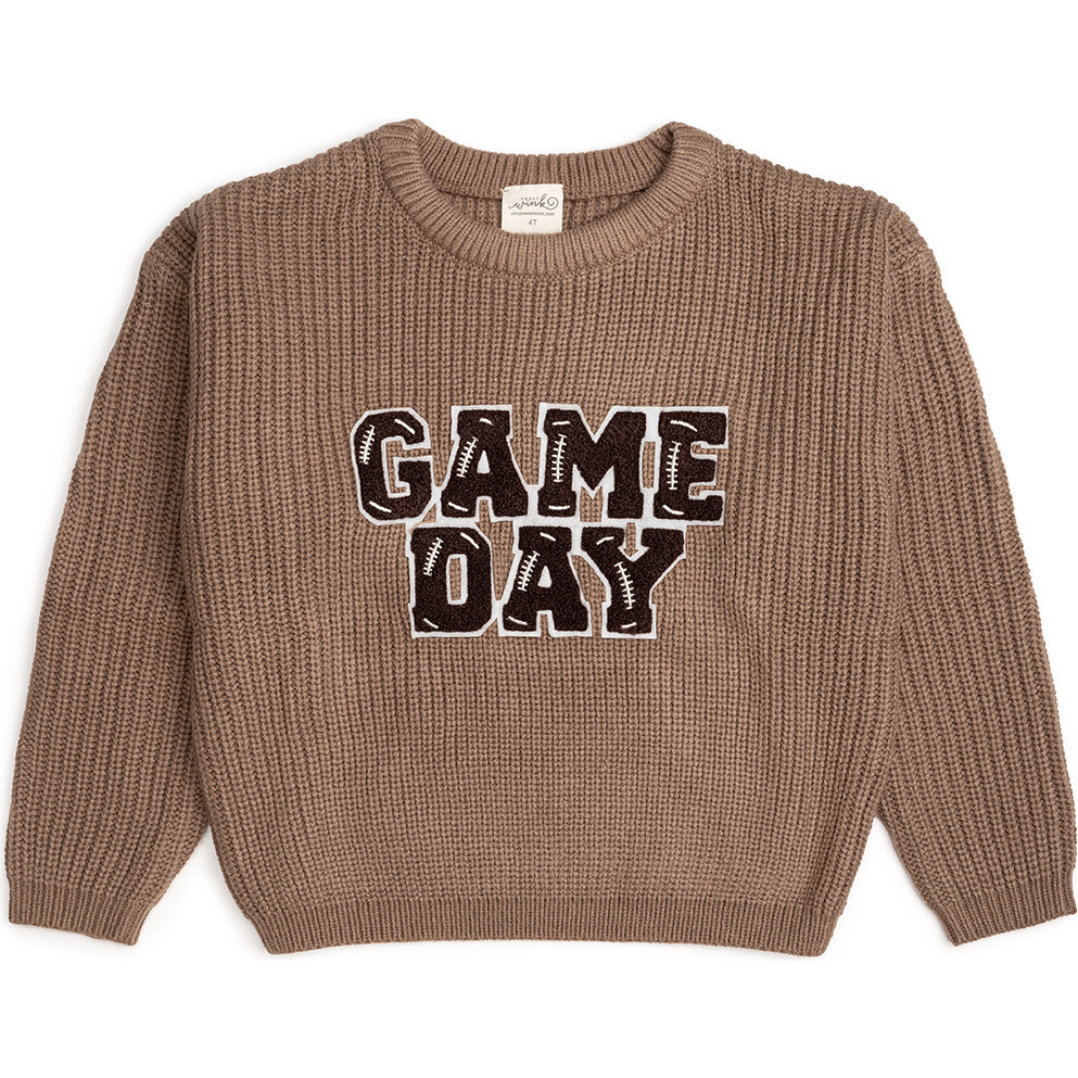 Game Day Patch Knit Sweater, Mocha | Maisonette