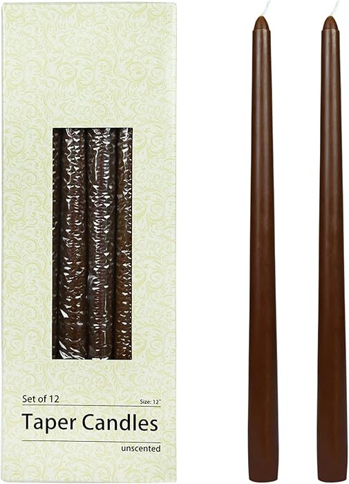 Zest Candle 12 Inch Brown Taper Candles | Amazon (US)