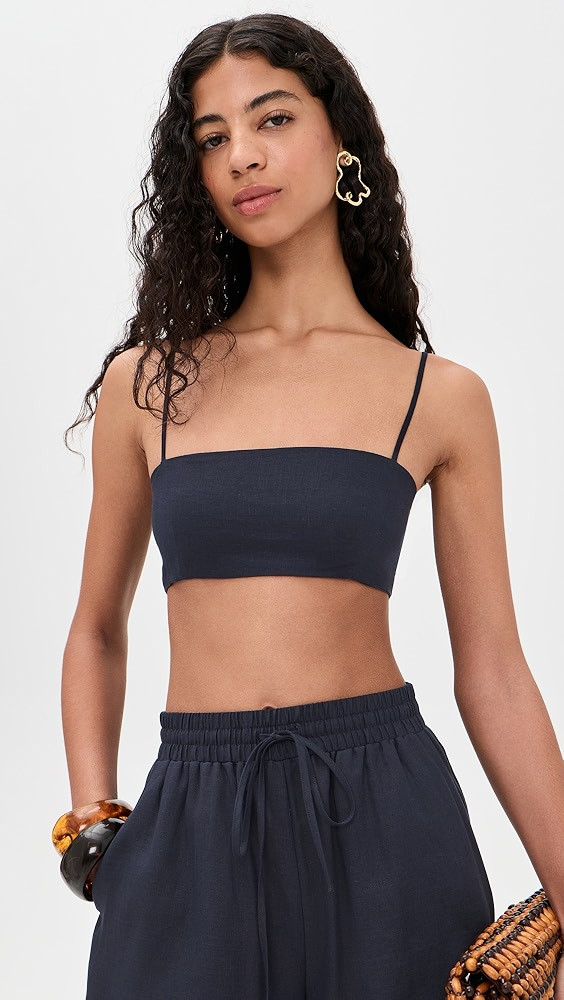 Solid Linen Tie Back Top | Shopbop