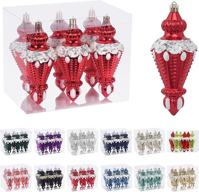 RoseCraft Christmas Ornaments Set, 5.75Inch Plastic Shatterproof Christmas Ball Hanging Ornaments... | Amazon (US)
