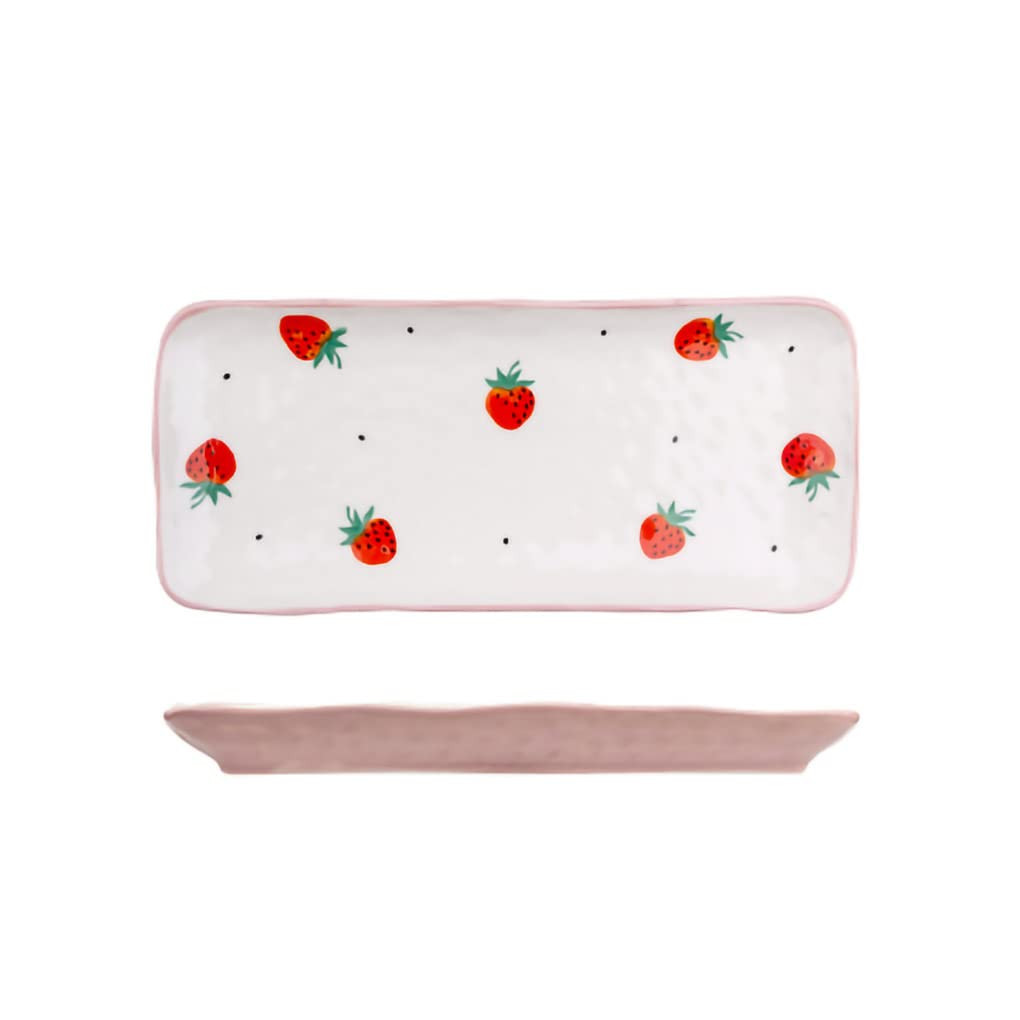 WAIT FLY Lovely Hand-Painted Bee/Strawberry Ceramic Dinner Plate Salad Plate Dessert Plate Appeti... | Amazon (US)