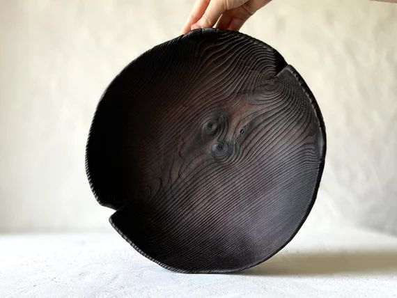 Collectible wabi sabi round bowl handmade of natural wood | Etsy | Etsy (US)