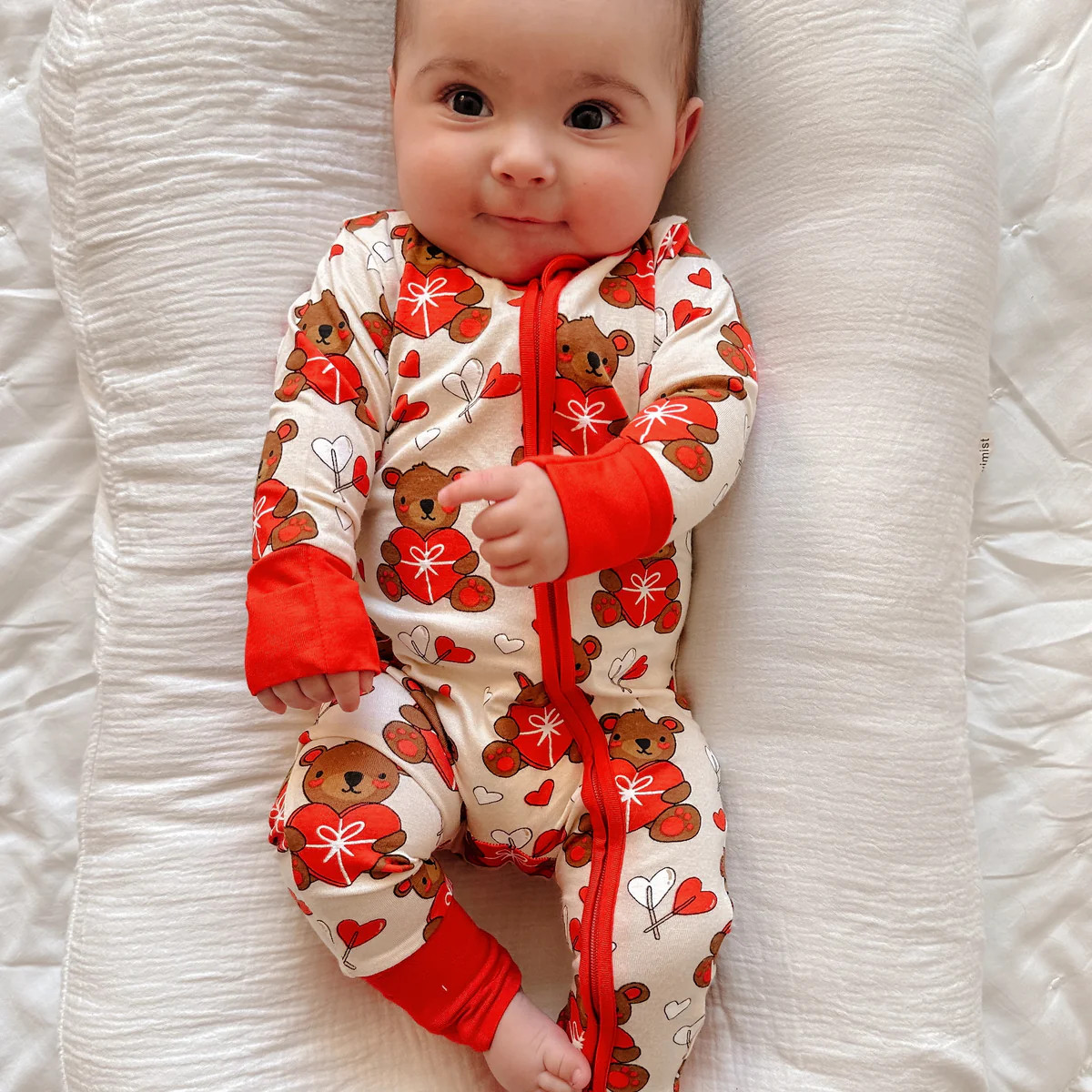 2-Way Convertible Zip Romper, Valentine Bear | SpearmintLOVE