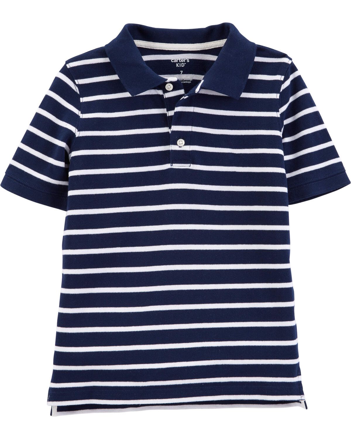 Kid Navy Striped Piqué Polo Shirt | Carter's