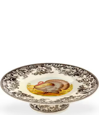 SpodeFestive Fall Collection Woodland Turkey Footed Cake Plate | Dillard's