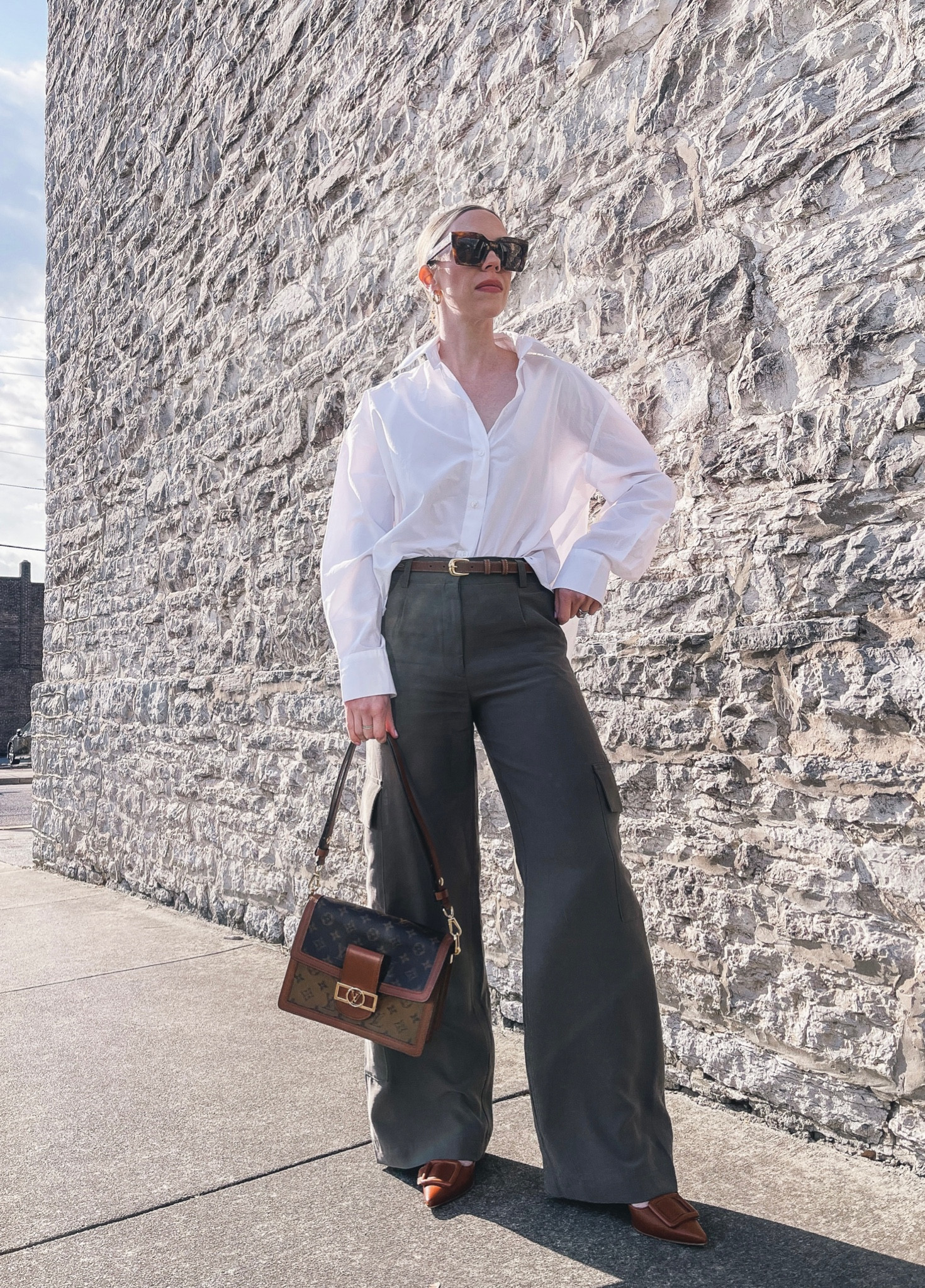 Cargo pants, white button down shirt, business casual, spring trends, affordable fashion 

#LTKstyletip #LTKunder50 #LTKSeasonal