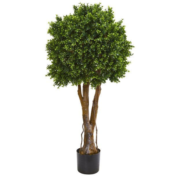 Nearly Natural 46in. Boxwood Artificial Topiary Tree UV Resistant (Indoor/Outdoor) - Walmart.com | Walmart (US)