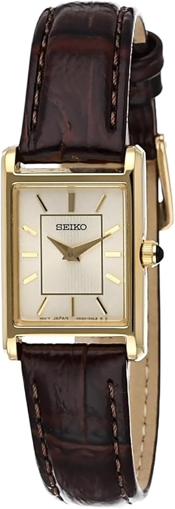 SEIKO Essentials Watch for Women - Essentials - Water Resistant with Stainless Steel Rectangular ... | Amazon (US)