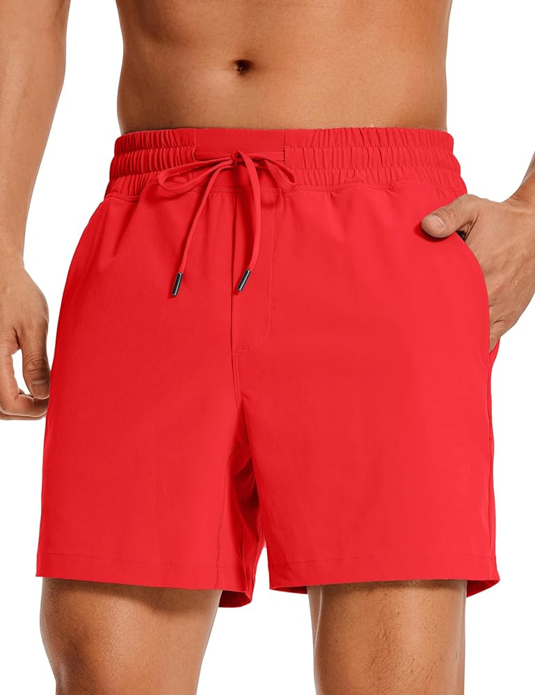 CRZ YOGA Men's Linerless Workout Shorts - 5'' Lightweight Quick Dry Running Sports Athletic Gym S... | Amazon (US)