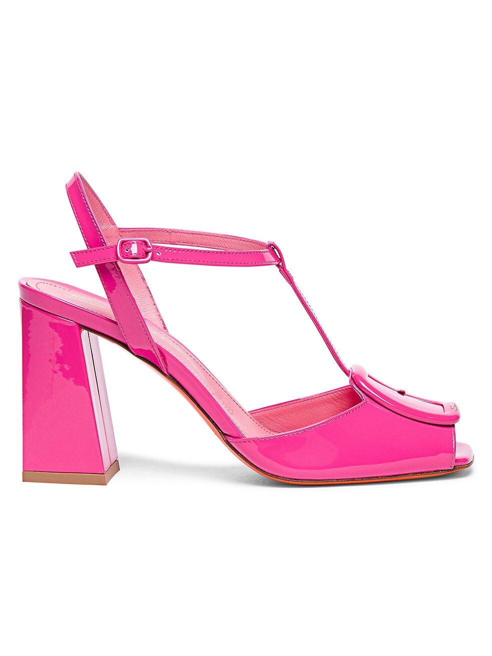 85MM Patent Leather T-Strap Sandals | Saks Fifth Avenue