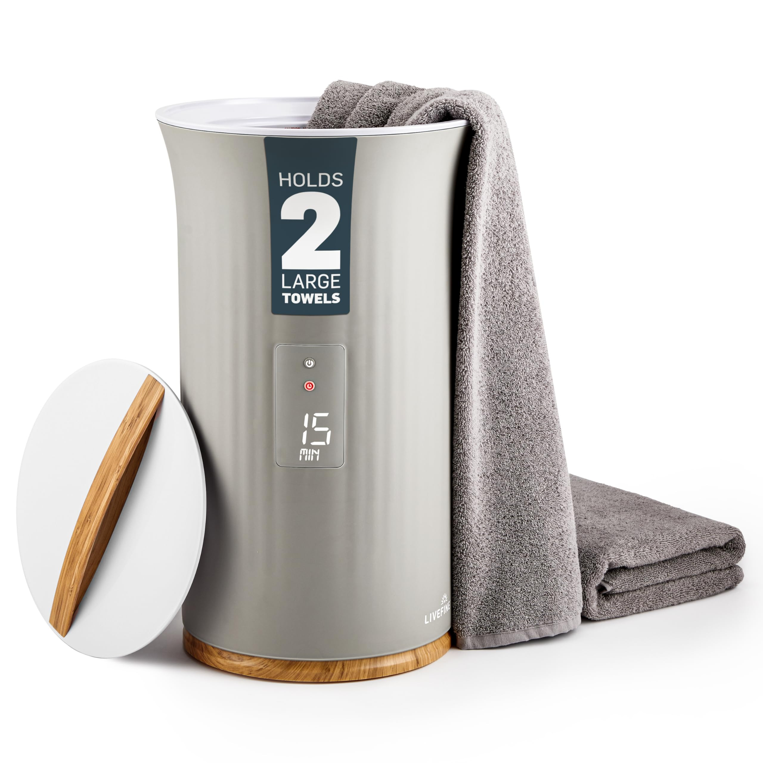 Live Fine Towel Warmer | Bucket Style Luxury Heater with LED Display, Adjustable Timer, Auto Shut... | Amazon (US)
