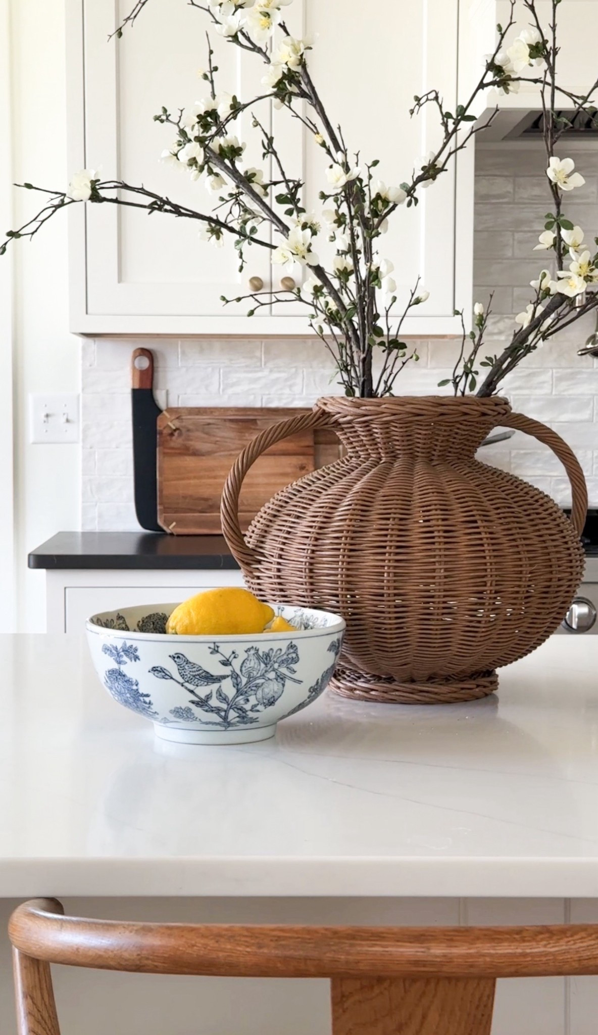 Adding a touch of spring to our kitchen with these cream blossom stems and this gorgeous blue and white bowl with birds and flowers. It’s such a classic piece and perfect for styling on a shelf, island, or table. I’ve linked everything below, including the bowl from several retailers in case it’s out of stock in one place.

#LTKSeasonal #LTKHome