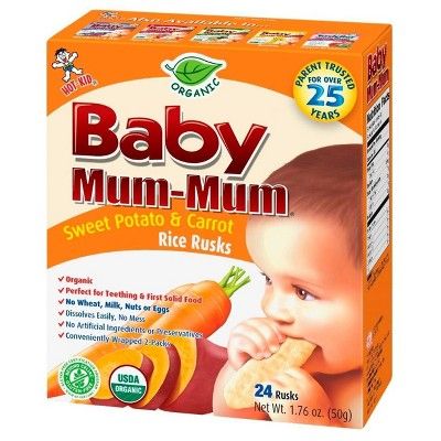 Baby Mum-Mum Sweet Potato &#38; Carrot Baby Rice Rusks - 1.76oz | Target