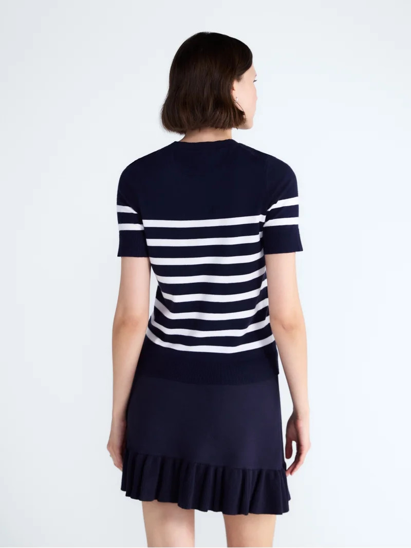 Free Assembly Women's and Women's Plus Cozy Yarn Sweater Tee with Short Sleeves, Sizes XS-4X | Walmart (US)