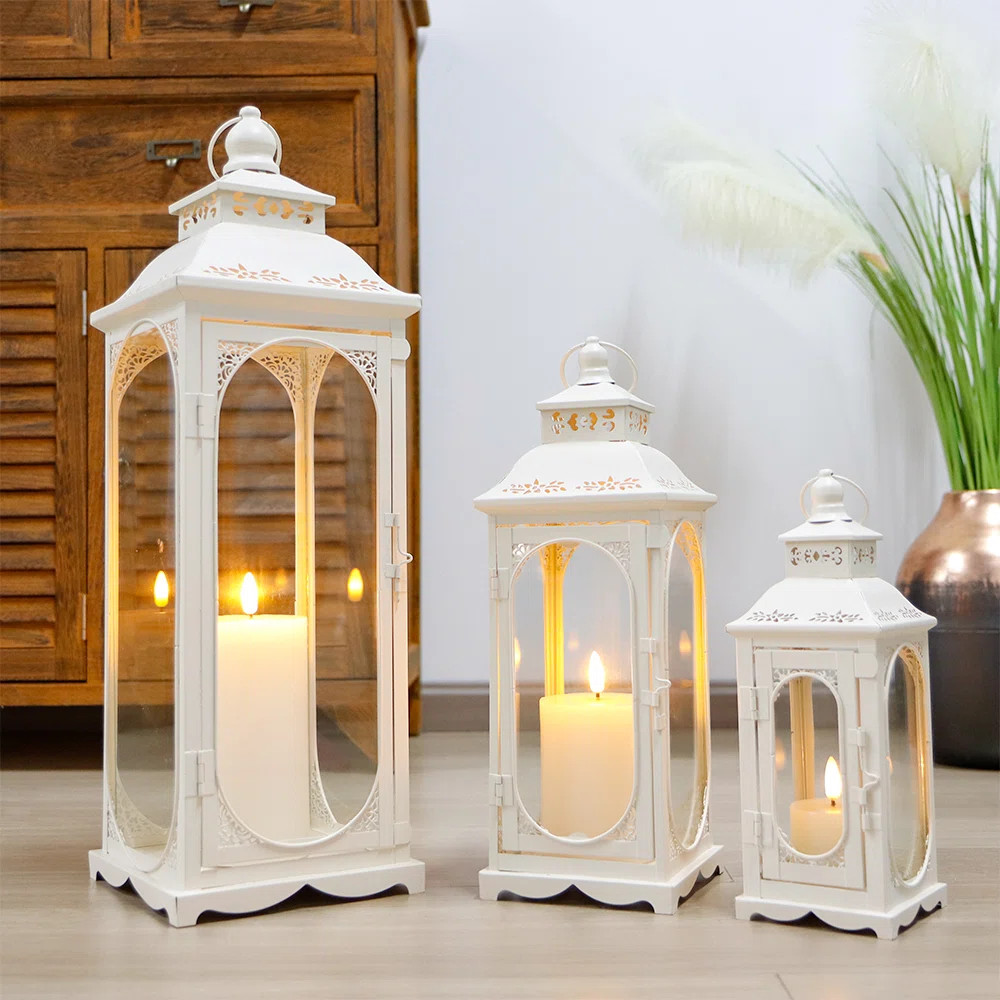3PCS Vintage Candle Lanterns 10/14/19.5''H | Wayfair North America