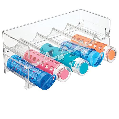 mDesign Plastic Free-Standing Water Bottle and Wine Rack Storage Organizer for Kitchen Countertops,  | Amazon (US)