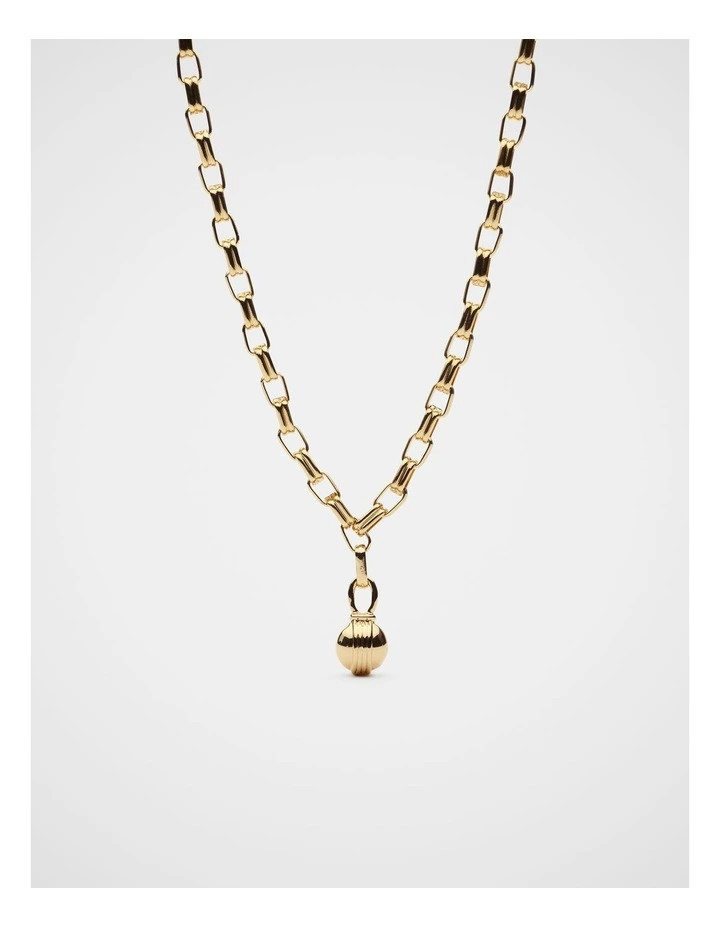 Fluted Sphere Necklace in Gold | Myer