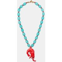 Zara - Shrimp Bead Necklace - Turquoise - M - Woman | Zara US