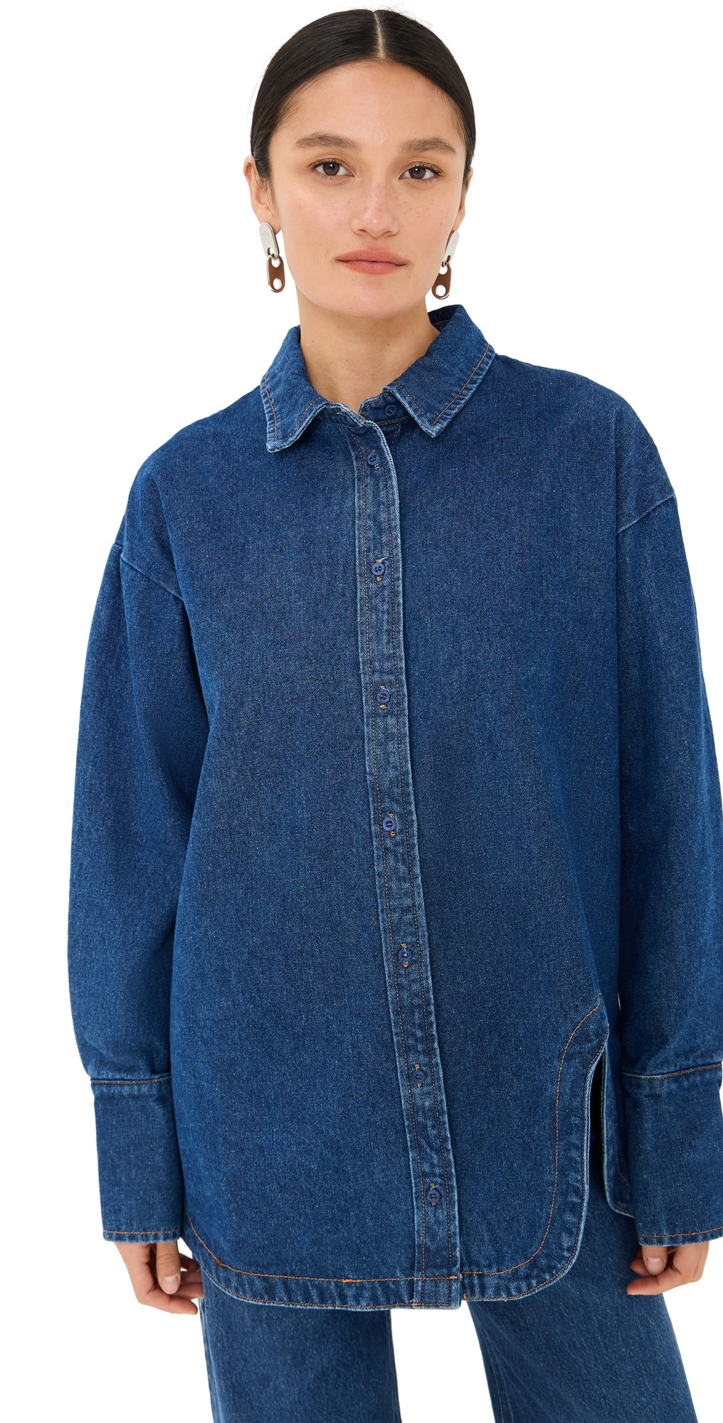 Lioness Off Duty Denim Shirt Dark Denim S | Shopbop