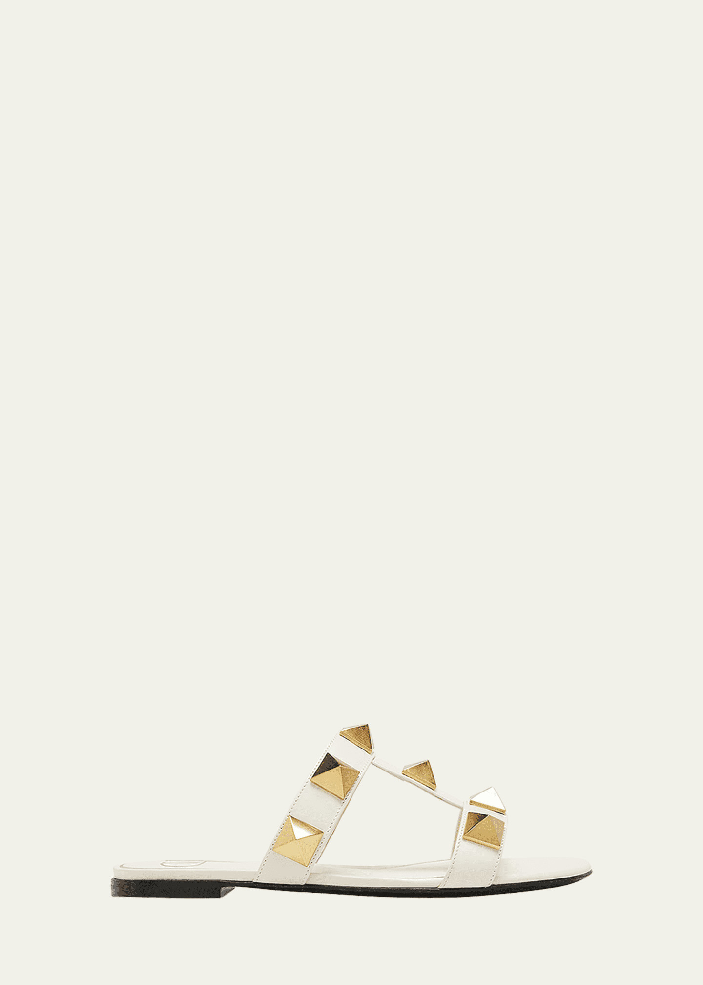 Valentino Garavani Roman Stud T-Strap Slide Sandals | Bergdorf Goodman