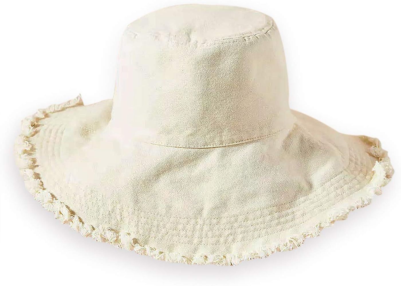 HZEYN Bucket Hats for Women Wide Brim Summer Travel Packable Cotton Bucket Beach Sun Hat UPF 50+ | Amazon (US)