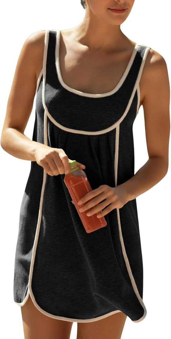 Athlisan Womens Summer Tennis Dress Sleeveless Casual Crew Neck Pleated Workout Athletic Pullover... | Amazon (US)