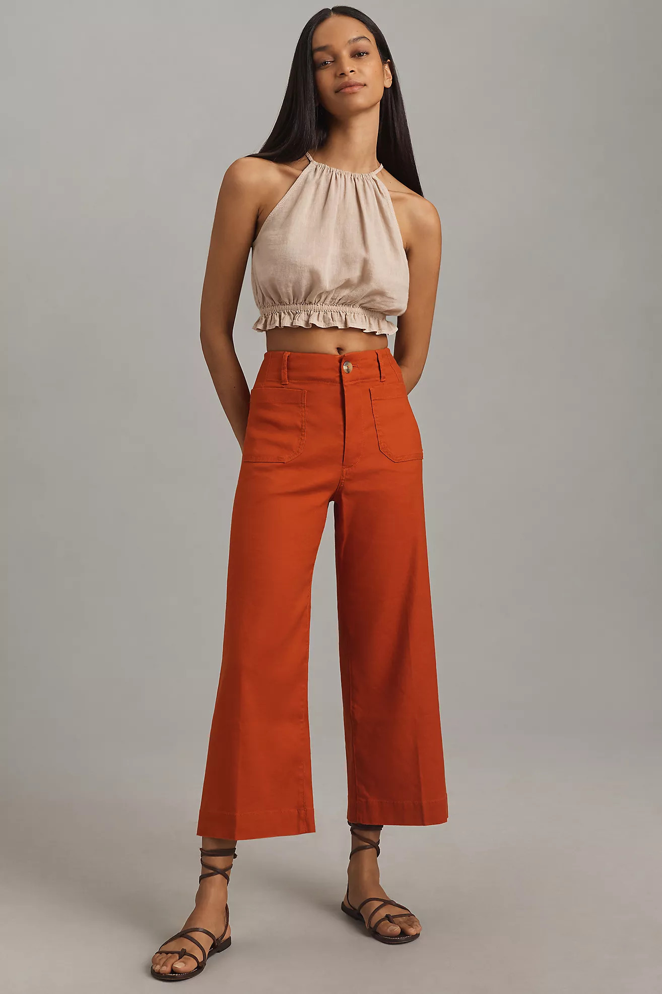 The Colette Cropped Wide-Leg Pants by Maeve: Linen Edition | Anthropologie (US)