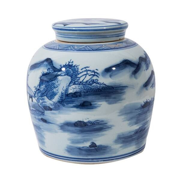 Blue And White Ming Jar Mountain Village | Bed Bath & Beyond