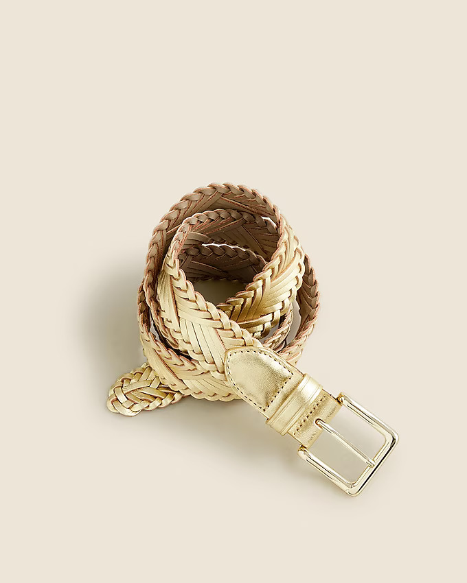 Plaited Italian leather belt | J. Crew US