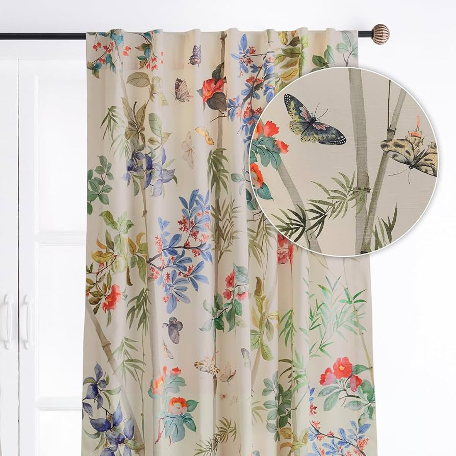 Maison d' Hermine Curtains for Living Room 100% Cotton 84 inch Length One Panel Light Filtering C... | Amazon (US)