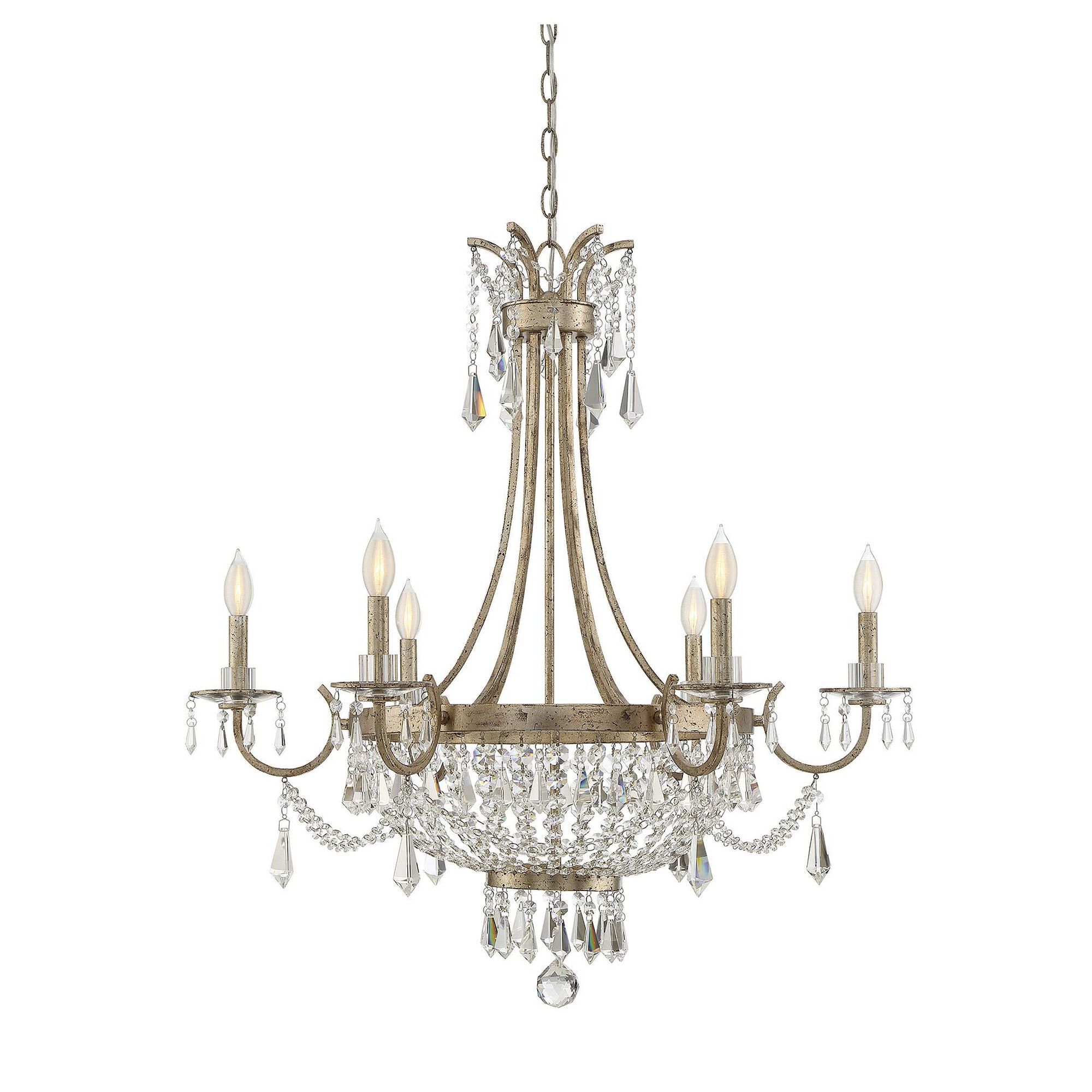 Brian Thomas Claiborne 33 Inch 6 Light Chandelier by Savoy House | 1800 Lighting