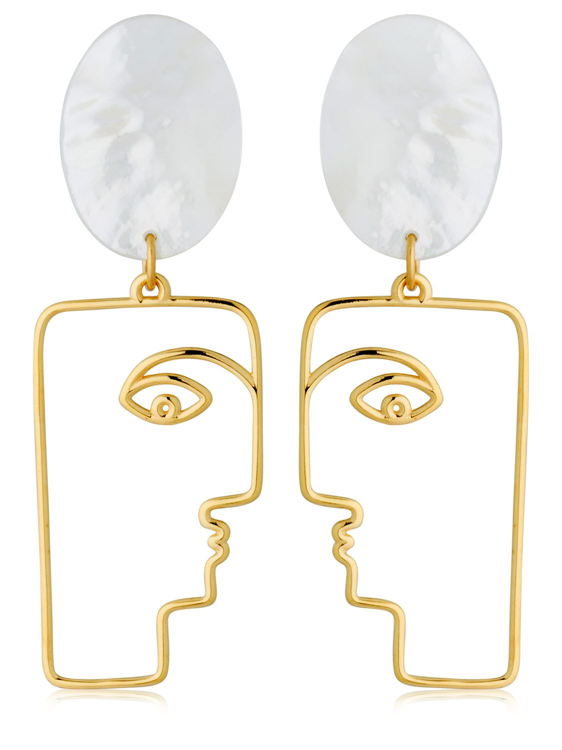 FACE MOTHER OF PEARL EARRINGS | Luisaviaroma