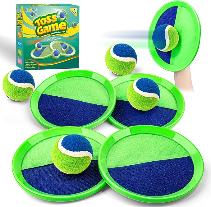 Toss and Catch Ball Set, Beach Summer Outdoor Toy Games for Kids Age 4-8-12 | 4 Paddles 4 Balls a... | Amazon (US)