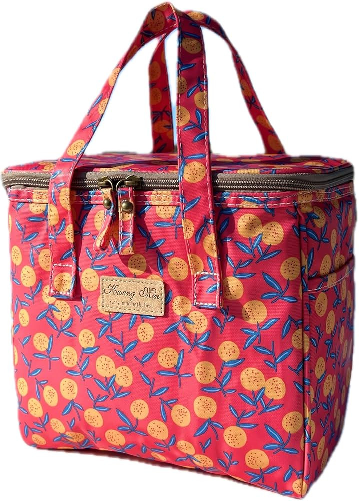Kwang Min Floral Insulated Lunch Bag for Women,Reusable Lunch Box,Large Cooler for Office,Picnic ... | Amazon (US)